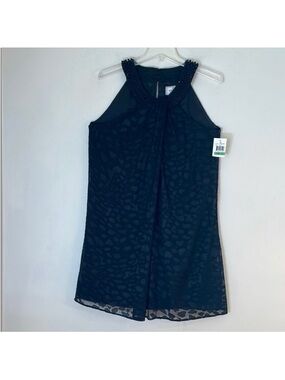 eci New York Chic Jewel Embroidered Neck Burnout Lace Shift Dress. 8. NWT.